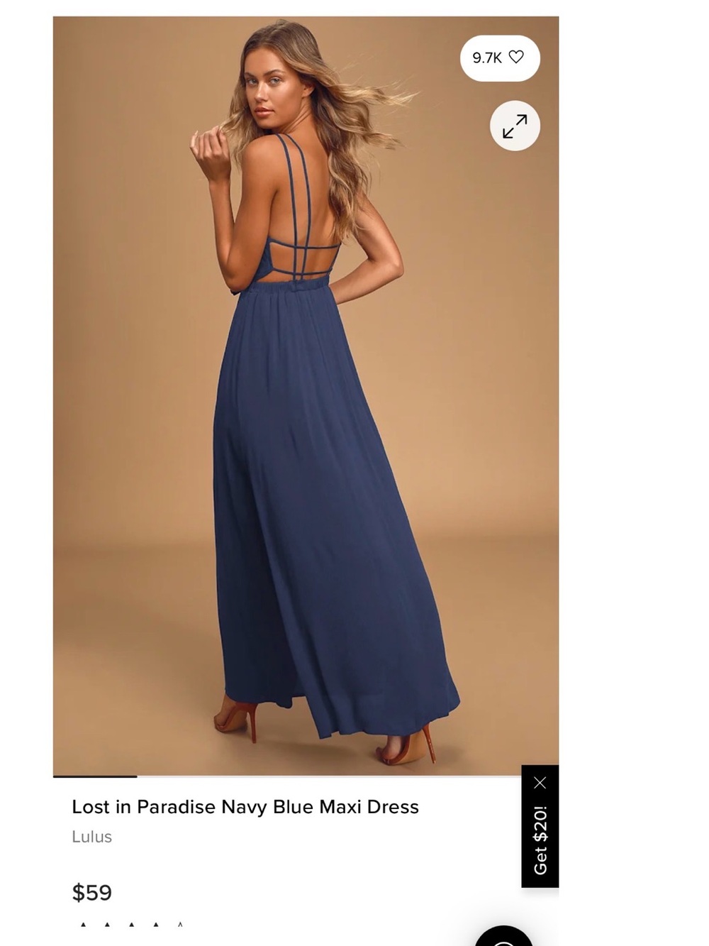 Lulus Lost In Paradise Navy Blue Strappy Back Maxi Dress